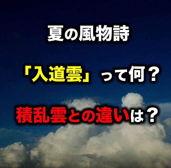 夏の風物詩の一つ 入道雲 って何 積乱雲との違いは